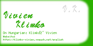 vivien klimko business card